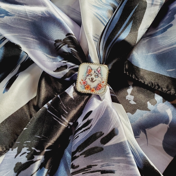 Western scarf slide,scarf slide bling concho, wild rag slides, Dog scarf slides - Picture 2 of 3